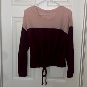 Cropped tie string sweater